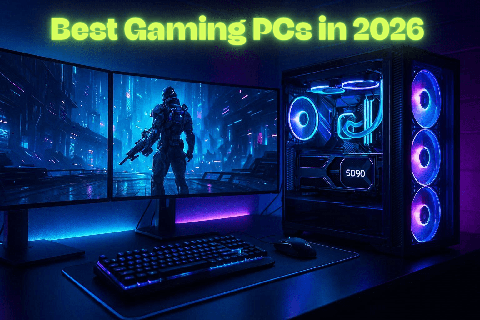 Best gaming PCs setup with RTX gaming desktop and RGB lighting in 2026