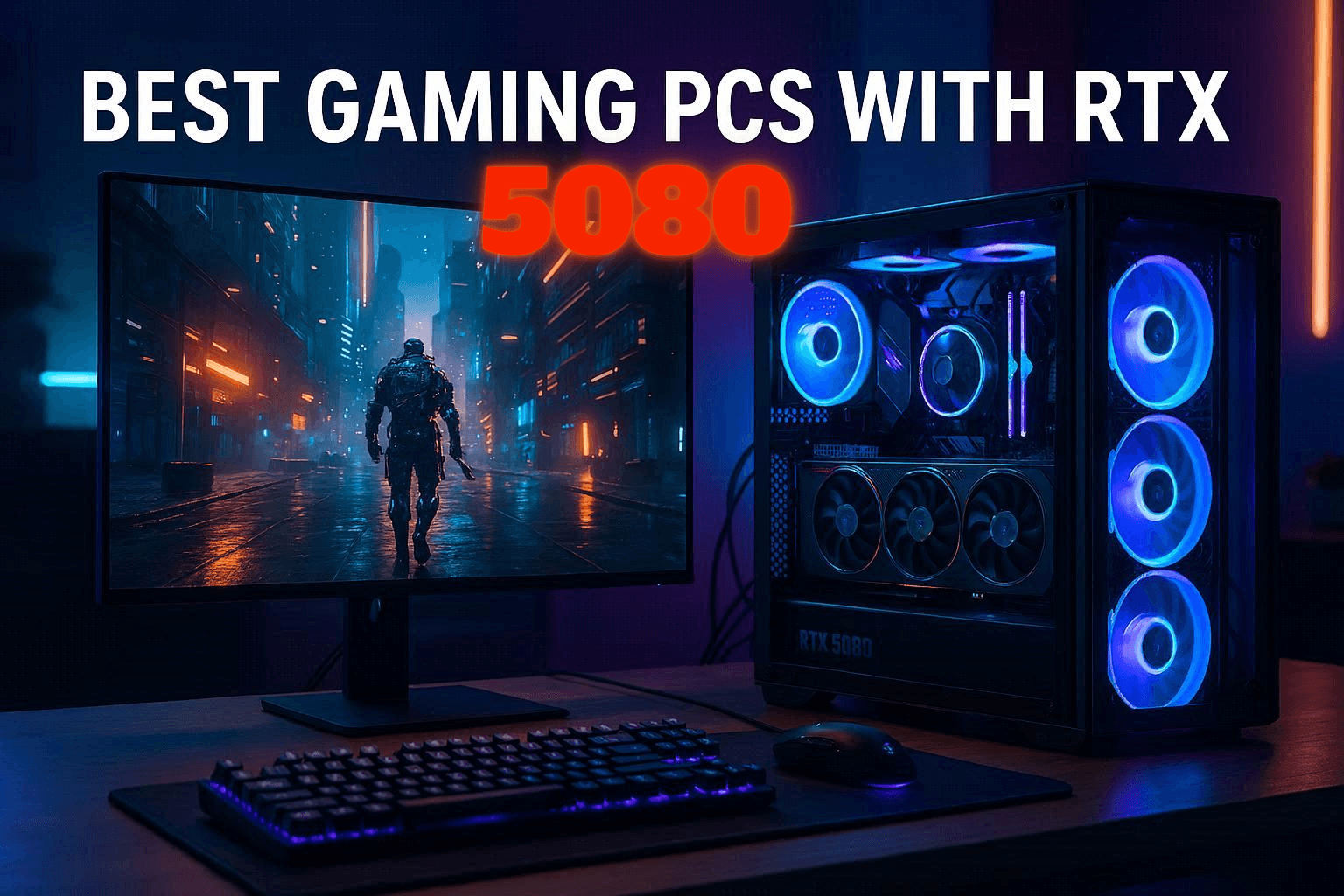Best gaming PCs with RTX 5080 for 4K gaming setup with RGB desktop and 4K monitor