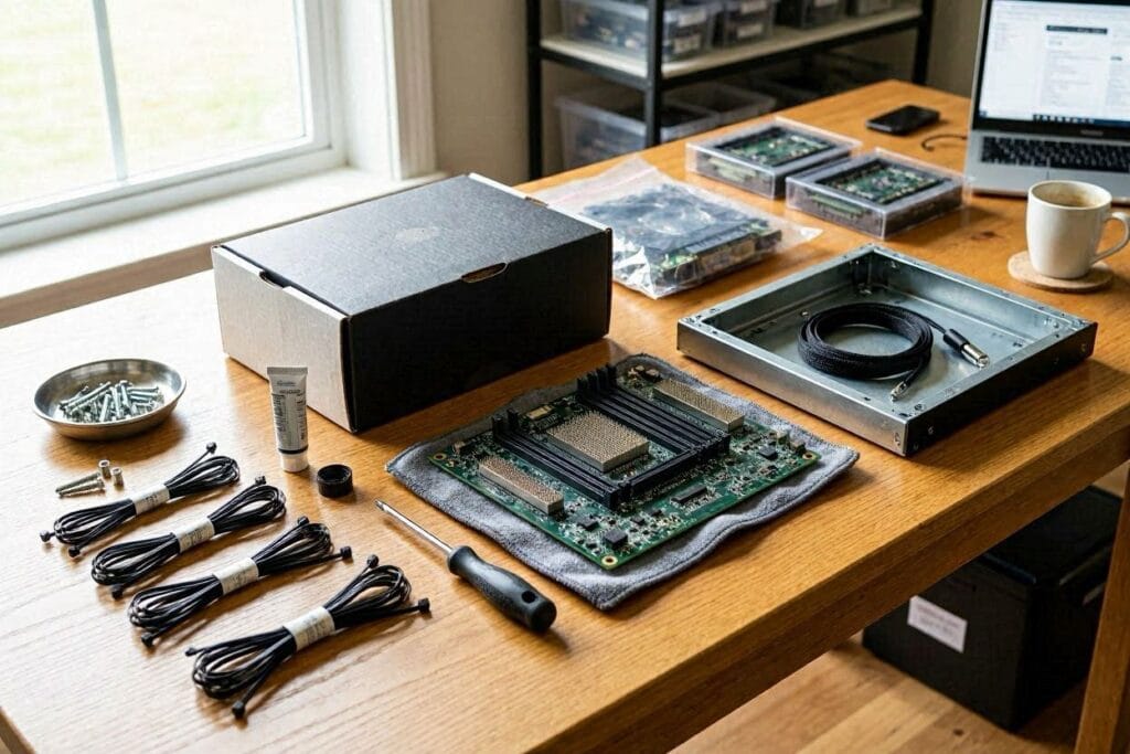 Preparing a static-safe PC building workspace. how to make a computer from scratch