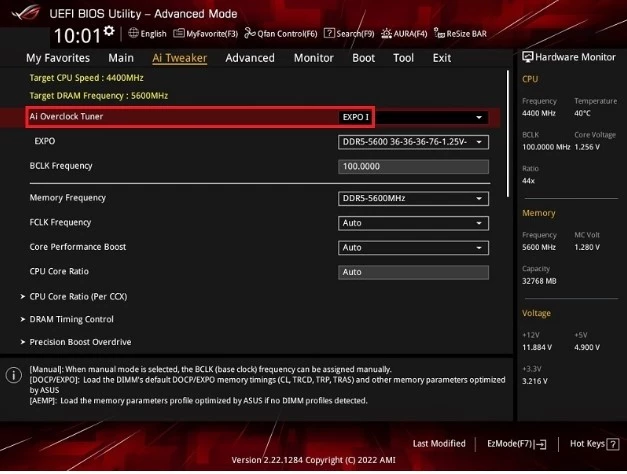 AMD EXPO in BIOS