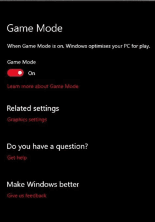 Game mode Option