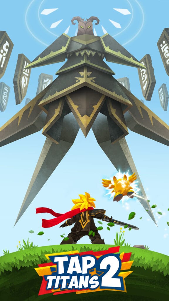 Tap Titans 2 image cover art. best clicker games android