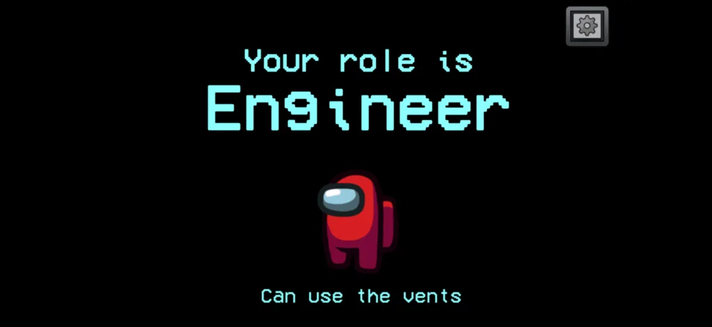 Among Us Engineer role gameplay showing a Crewmate
