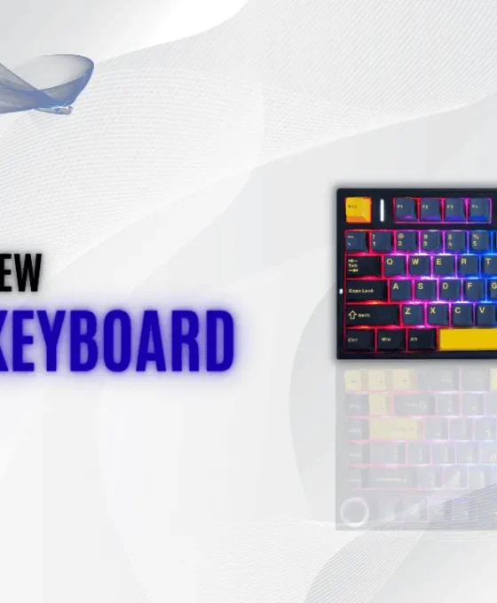 My hands-on Aula F75 keyboard review featuring the black and yellow RGB mechanical keyboard with a compact 75% layout.
