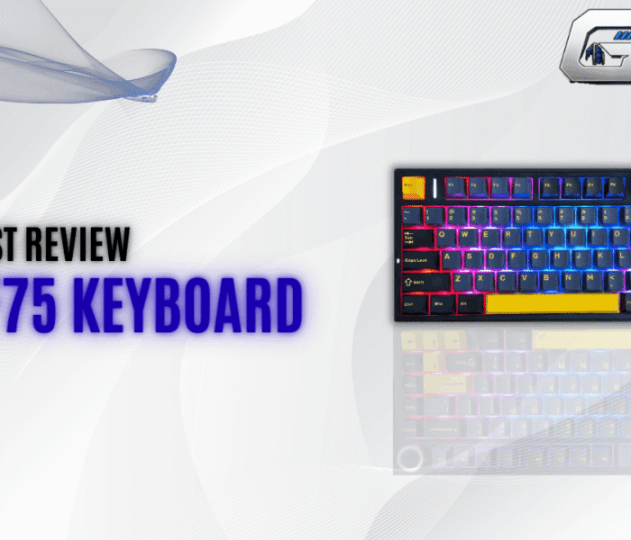 My hands-on Aula F75 keyboard review featuring the black and yellow RGB mechanical keyboard with a compact 75% layout.