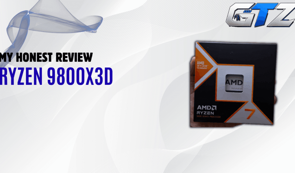 My AMD Ryzen 7 9800X3D processor retail box featured in my hands-on gaming CPU review for Gaming Tech Zone