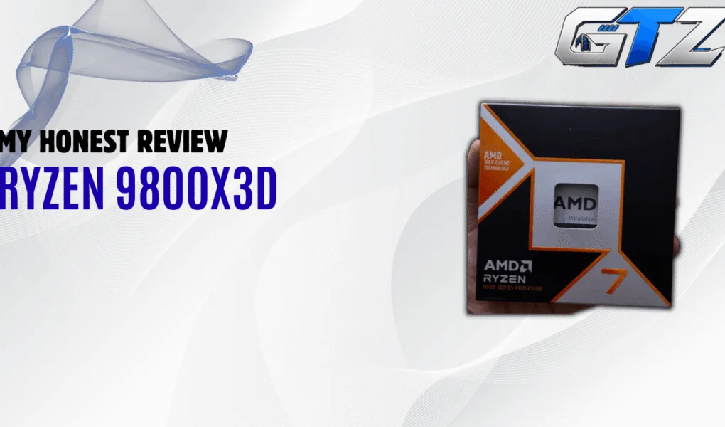 My AMD Ryzen 7 9800X3D processor retail box featured in my hands-on gaming CPU review for Gaming Tech Zone
