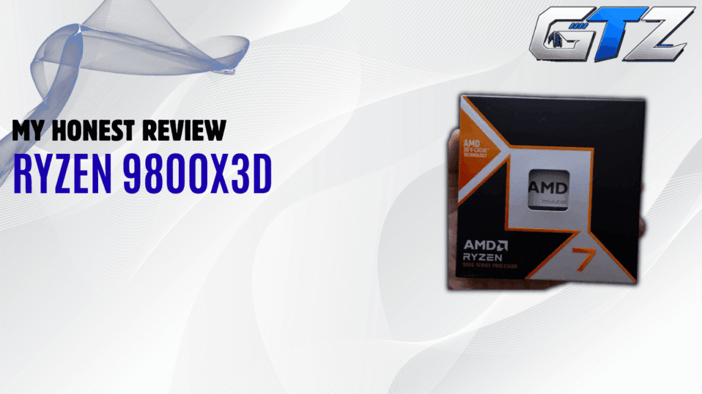 AMD Ryzen 7 9800X3D Review: Worth Buying in 2026? My AMD Ryzen 7 9800X3D processor retail box featured in my hands-on gaming CPU review for Gaming Tech Zone