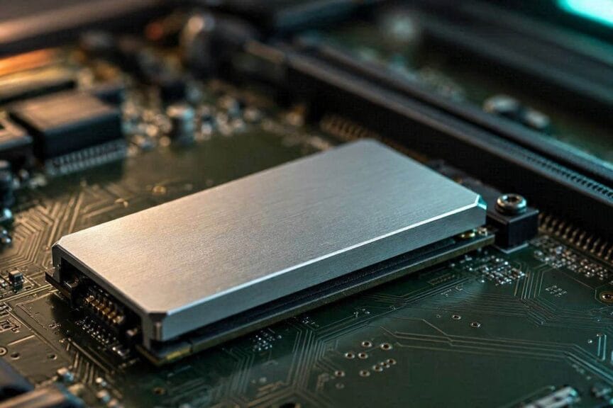 PCIe 5.0 gaming SSD with heatsink installed