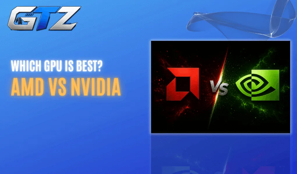 Gaming Tech Zone featured image comparing AMD Radeon and NVIDIA GeForce graphics cards for gaming performance, value, ray tracing, and GPU features.