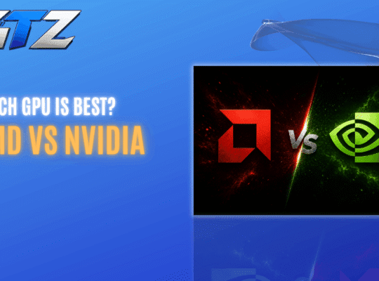 Gaming Tech Zone featured image comparing AMD Radeon and NVIDIA GeForce graphics cards for gaming performance, value, ray tracing, and GPU features.