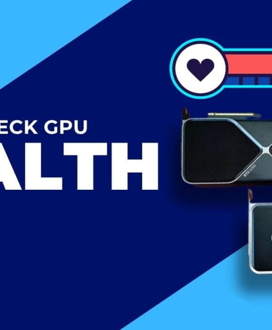 Gaming GPU health check guide featuring an RTX 4080 graphics card and GPU monitoring theme