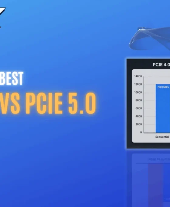 Comparison chart showing PCIe 4.0 and PCIe 5.0 SSD sequential read and write speeds used in my gaming PC comparison for gaming performance.