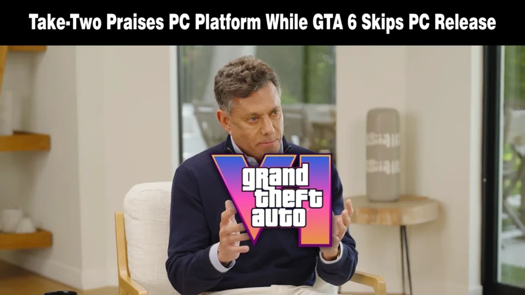 Take-Two Talks Up PC Ahead of GTA 6’s Console Launch, Update Sparks Fresh Wait Take-Two Interactive CEO Strauss Zelnick speaking with the GTA VI logo overlaid.