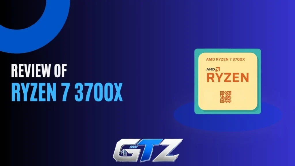 AMD Ryzen 7 3700X 8-core processor resting on an AM4 motherboard during a 2026 benchmark review