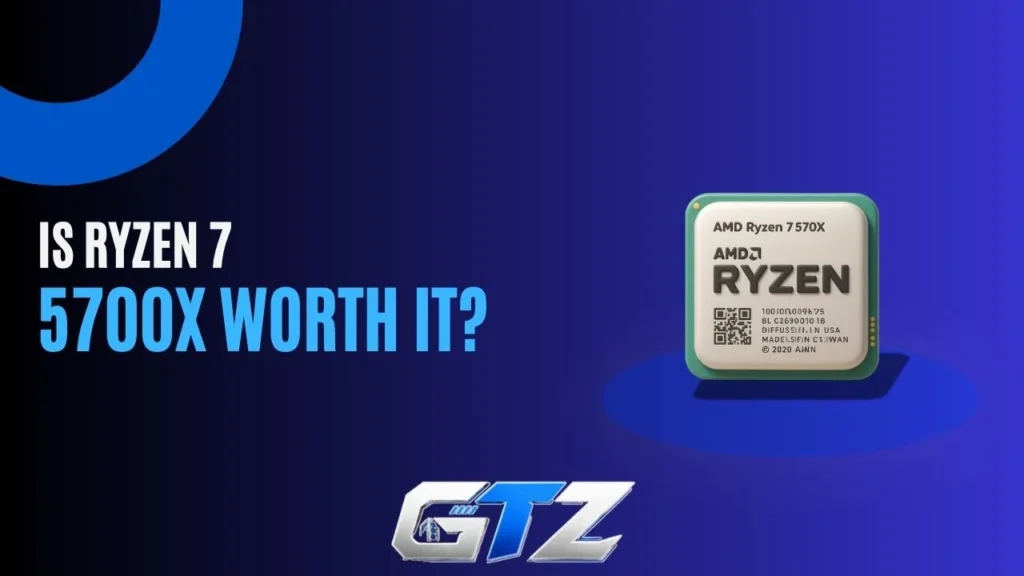AMD Ryzen 7 5700X processor chip resting on its retail box