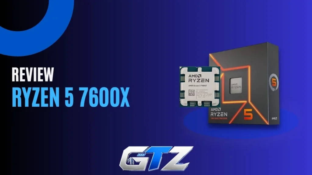 AMD Ryzen 5 7600X six-core AM5 desktop processor on a motherboard socket