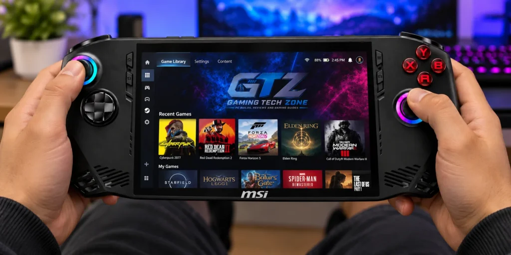 MSI Handheld Gaming PC in hands