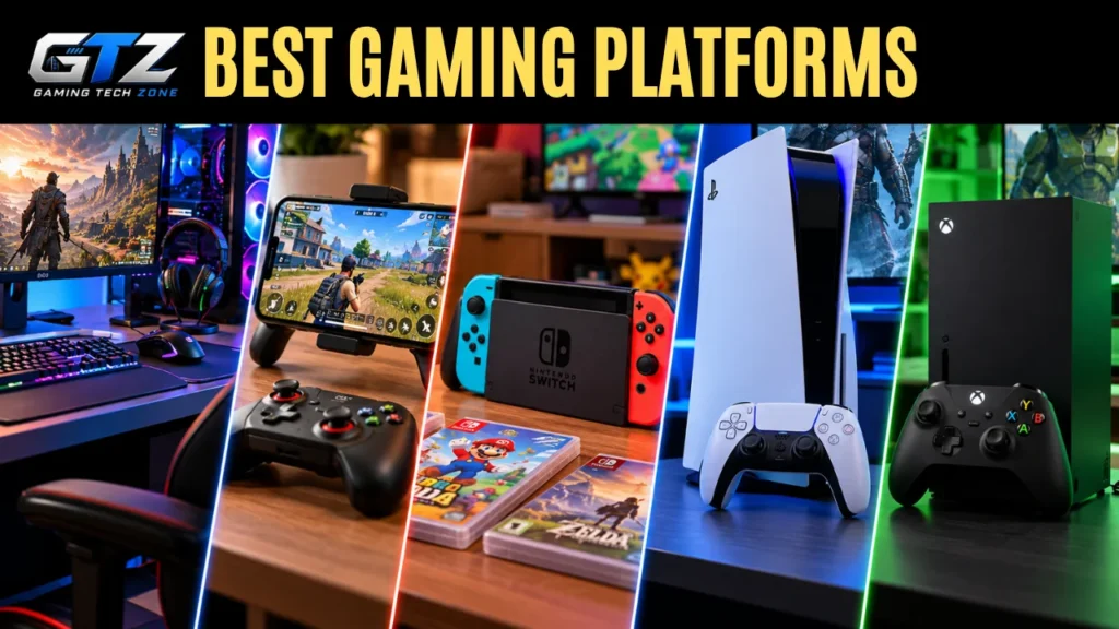Top 5 Best Gaming Platforms for Gamers Top 5 gaming platforms for gamers in 2026, including PC, PS5, Xbox X|S, Nintendo Switch 2, and mobile gaming