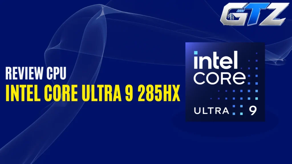 Intel Core Ultra 9 285HX Review: Gaming & Benchmarks Intel Core Ultra 9 285HX laptop processor beside an 18-inch gaming laptop on a dark desk